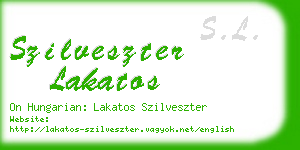 szilveszter lakatos business card